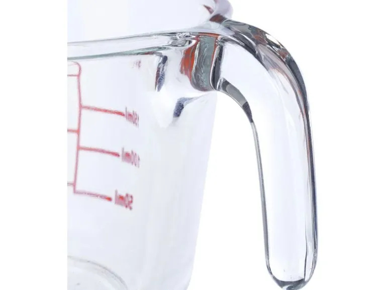 relaxdays Messbecher 250 ml, Rot/Transparent