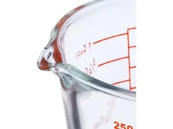 relaxdays Messbecher 250 ml, Rot/Transparent