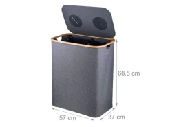 relaxdays Recyclingbehälter 140 L Grau