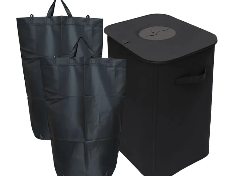 relaxdays Recyclingtasche 100 L Schwarz