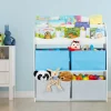 relaxdays Spielregal, 4 Boxen, 3 Bücherfächer