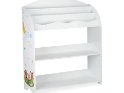 relaxdays Spielregal, 4 Boxen, 3 Bücherfächer