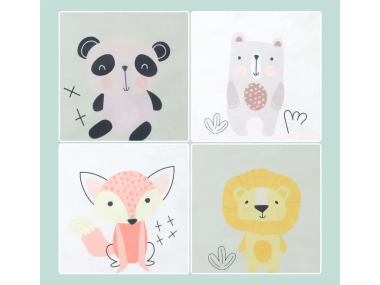 relaxdays Spielzeugbox Tiere 4 Stück