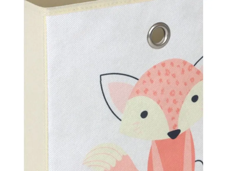 relaxdays Spielzeugbox Tiere 4 Stück