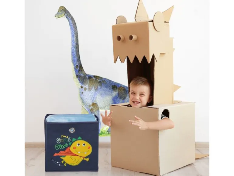 relaxdays Spielzeugbox Tiere 4 Stück