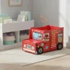 relaxdays Spielzeugkiste Feuerwehr, MDF, 34 x 60 x 32 cm, Rot