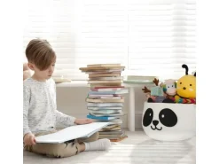 relaxdays Spielzeugkorb Filz Panda