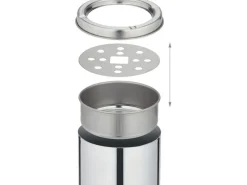 relaxdays Standascher aus Edelstahl Silber