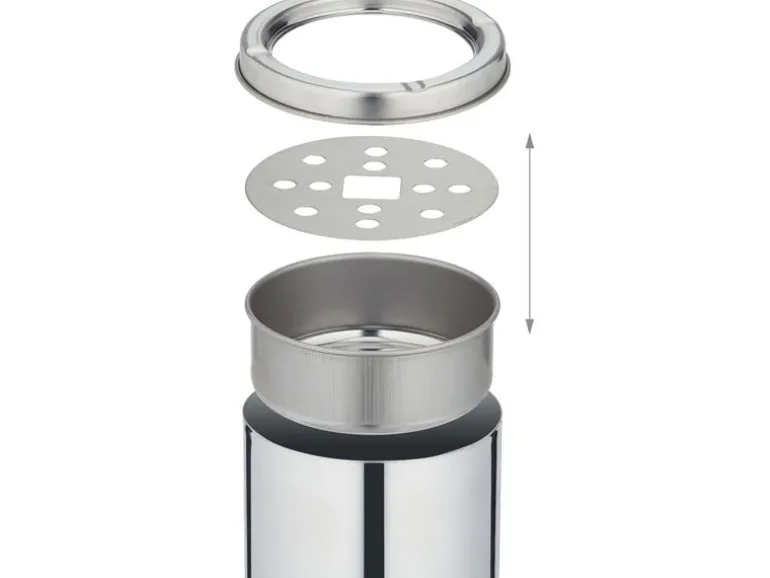 relaxdays Standascher aus Edelstahl Silber