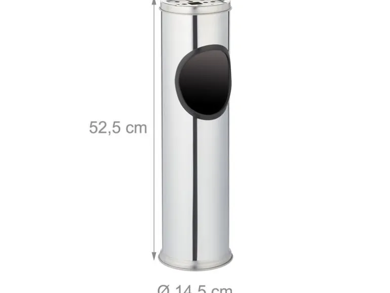 relaxdays Standascher aus Edelstahl Silber