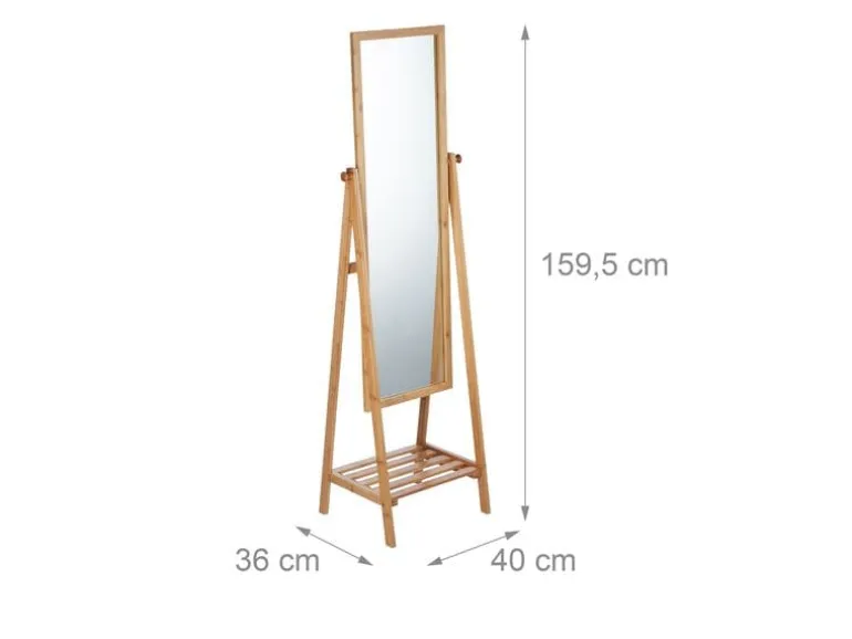 relaxdays Standspiegel 40 x 159.5 cm, Braun