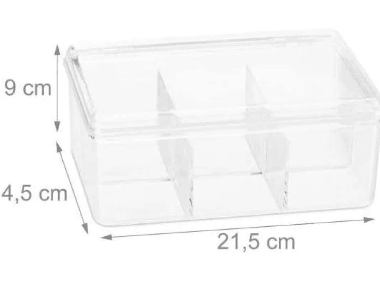 relaxdays Teebeutel-Box Transparent