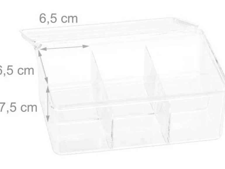 relaxdays Teebeutel-Box Transparent