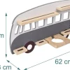 relaxdays Toniebox-Regal Bus, MDF / Holz, Grau / Hellbraun