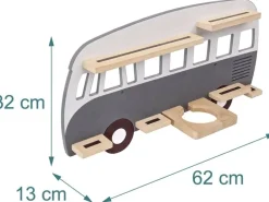 relaxdays Toniebox-Regal Bus, MDF / Holz, Grau / Hellbraun