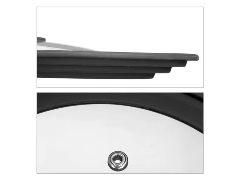 relaxdays Topfdeckel mit Silikonrand für Ø 20-24 cm, Schwarz