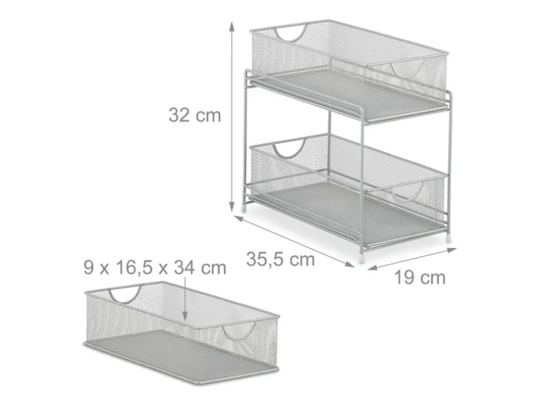 relaxdays Unterschrank-Organizer Weiss/Silber