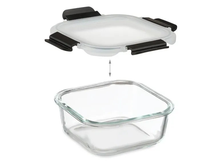 relaxdays Vorratsdose Set mit Deckel 12 Stück, Transparent