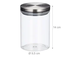 relaxdays Vorratsgläser 0.75 l, Transparent/Silber