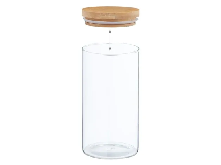 relaxdays Vorratsgläser 1 l, Transparent/Hellbeige/Hellbraun