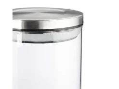 relaxdays Vorratsgläser 1.6 l, Transparent/Silber