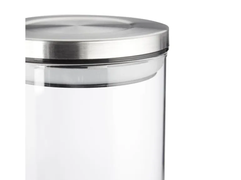 relaxdays Vorratsgläser 1.3 l, Transparent/Silber