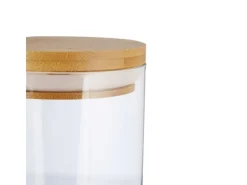relaxdays Vorratsgläser 0.6 l, Transparent/Hellbraun