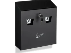 relaxdays Wandascher für aussen Schwarz/Silber