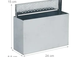 relaxdays Wandascher für aussen Schwarz/Silber