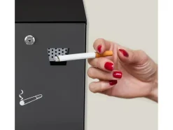 relaxdays Wandascher für aussen Schwarz/Silber
