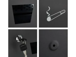 relaxdays Wandascher für aussen Schwarz/Silber