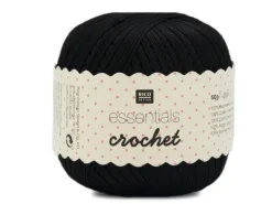 Rico Design Häkel- und Strickgarn Essentials Crochet 50 g, Schwarz