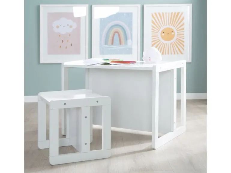 roba Kindersitzgruppe 3in1 Holz Weiss