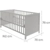 roba Kombi-Kinderbett 70 x 140 cm Holz Taupe umbaubar
