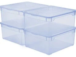 Rotho Aufbewahrungsbox Clearbox 18 l, 4 Stück