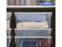 Rotho Aufbewahrungsbox Clearbox 18 l, 4 Stück
