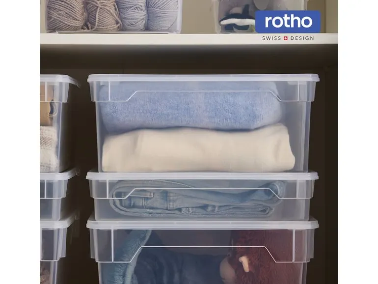 Rotho Aufbewahrungsbox Clearbox 18 l, 4 Stück