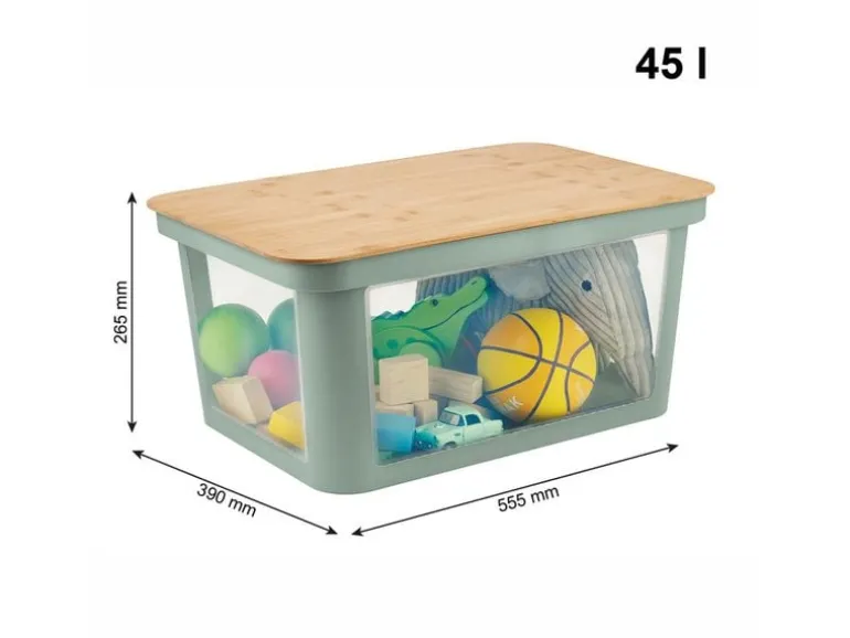 Rotho Babydesign Spielzeugbox PINA 45 l Sage Green
