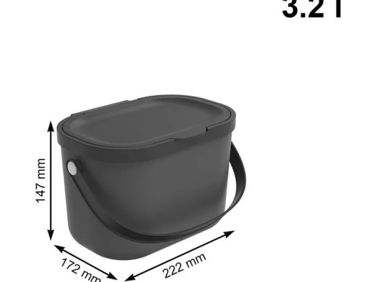 Rotho Komposteimer Albula 3.2 l, Anthrazit