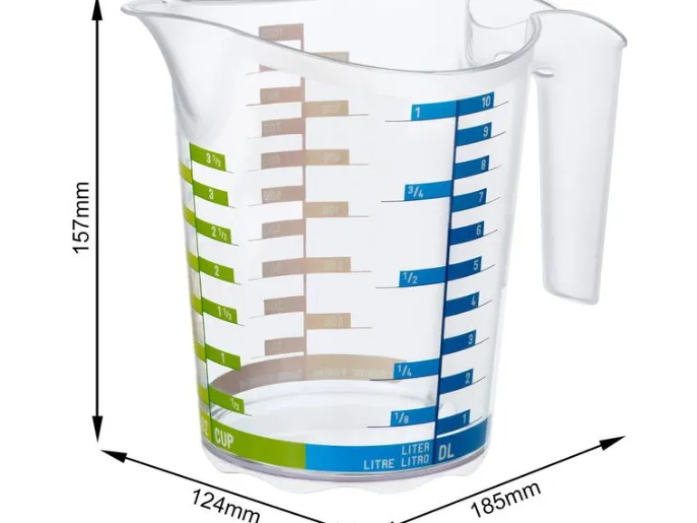 Rotho Messbecher Domino Dekor 10 dl, Transparent