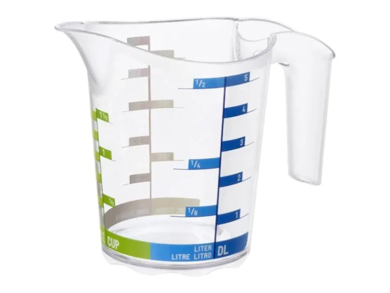 Rotho Messbecher Domino Dekor 5 dl, Transparent