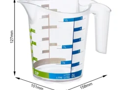 Rotho Messbecher Domino Dekor 5 dl, Transparent