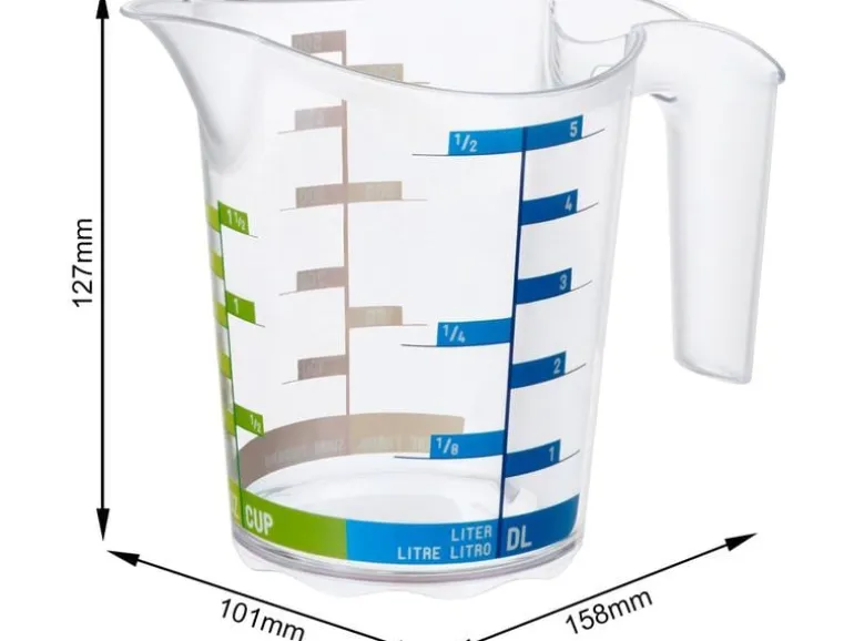 Rotho Messbecher Domino Dekor 5 dl, Transparent