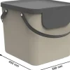 Rotho Recyclingbehälter Albula 40 l, Blau/Schwarz/Grau