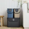 Rotho Recyclingbehälter ALBULA 3 tlg. 105 l, Blau/Anthrazit