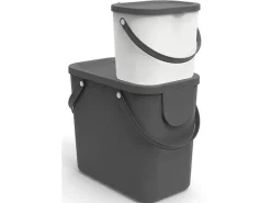 Rotho Recyclingbehälter Albula 6 l, Cappuccino