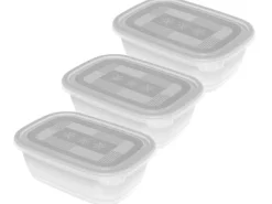 Rotho Vorratsbehälter Freeze 3 Stück, 1 l, Transparent