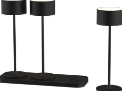 Schönenberger Akku-Tischleuchte Tavolo 3er Set, Schwarz