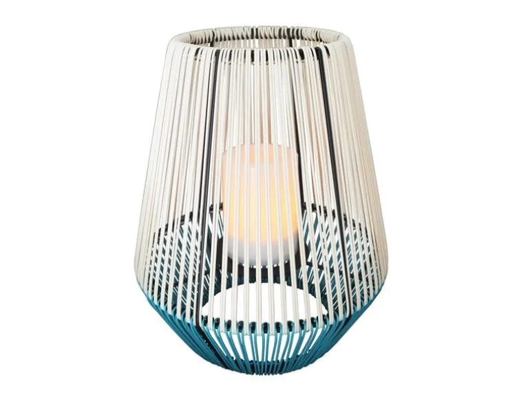 Schönenberger Windlicht Solar Wega, Weiss, Blau