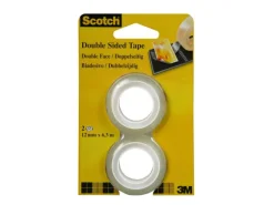Scotch Doppelseitiges Klebeband 2 Rollen, 12mm x 6.3 m